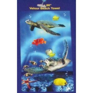 New Sea Turtles Underwater Ocean Life Bath Beach Pool Gift Towel Fish Turtle NWT